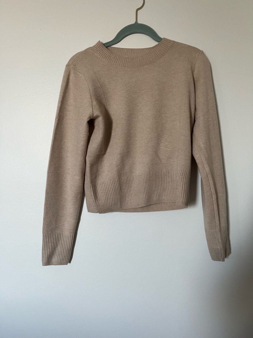Amazon Women's Beige Crewneck Sweater